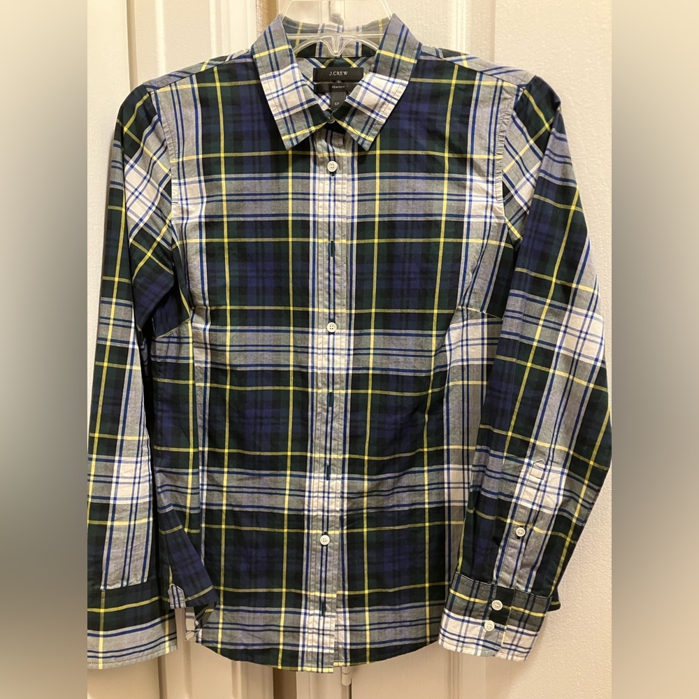 J. Crew Ladies Blue Plaid Shirt